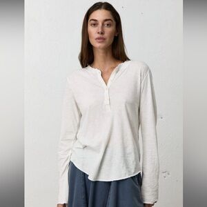 NSF White Sheer Henley sz P